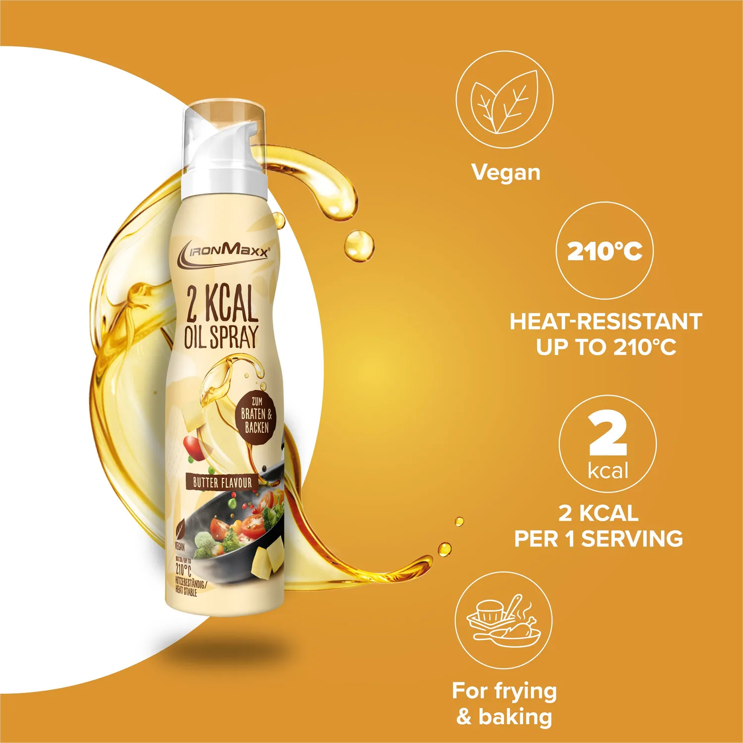 Iron Maxx 2 kcal Oil Spray Ölspray Butter 200ml