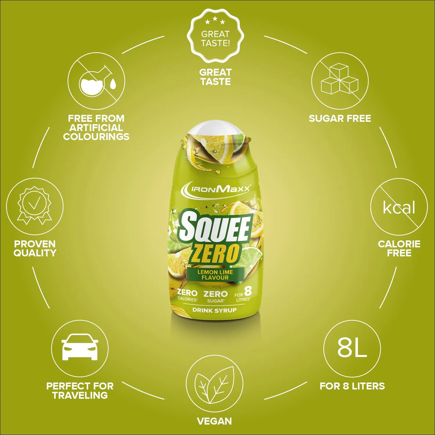 Iron Maxx SqueeZero Squeeze-Sirup 65 ml Zitrone Limette zuckerfrei