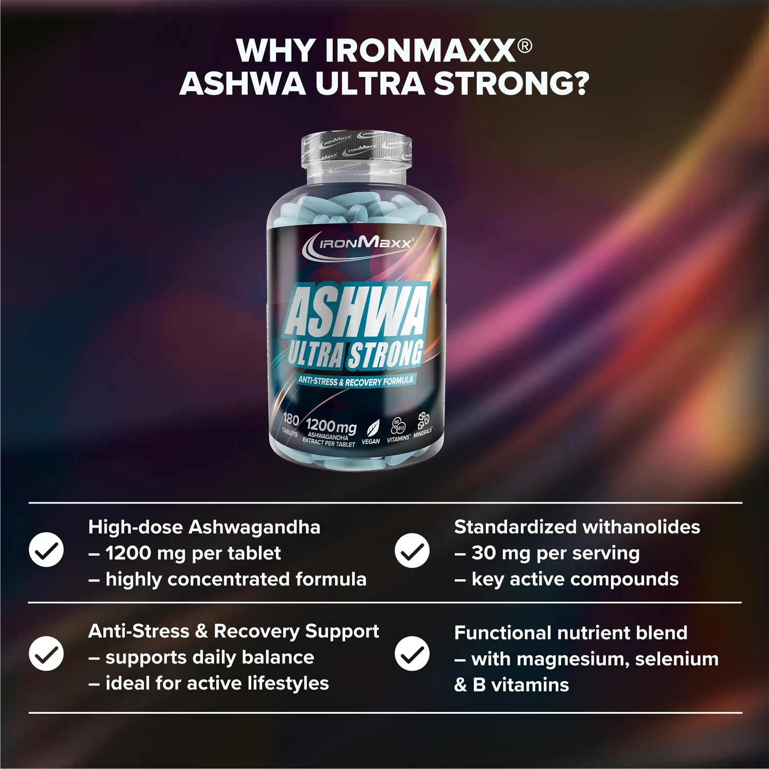 Iron Maxx Ashwagandha Ultra Strong Tabletten 180 Stück hochdosiert