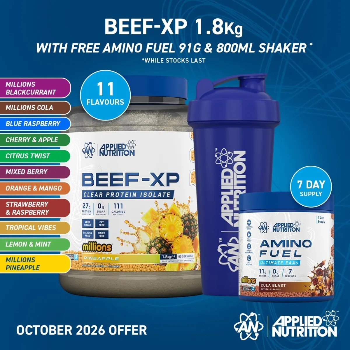 Applied Nutrition Beef-XP Clear Protein Blaue Himbeere 150g laktosefrei