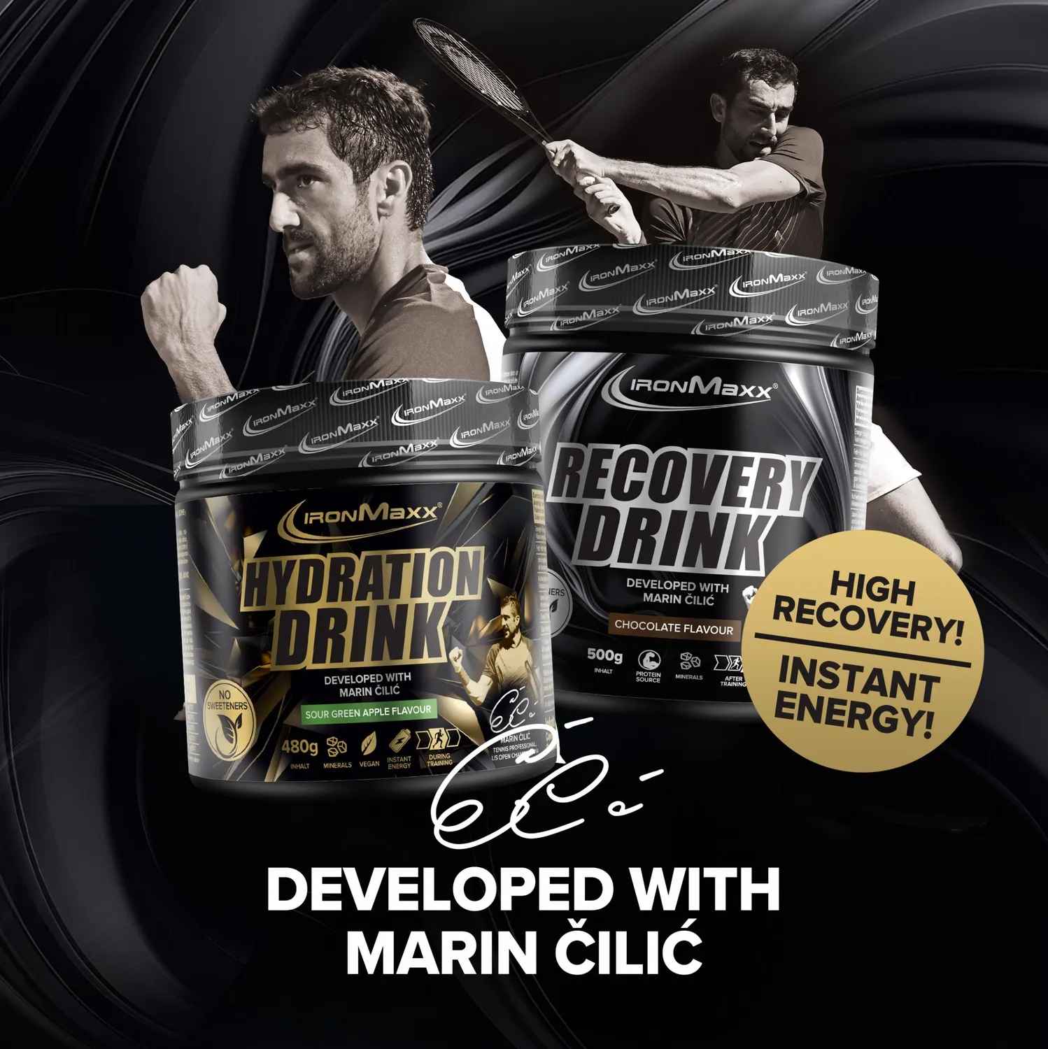 Iron Maxx Recovery Drink Pulver by Marin Cilic 500g Chocolate Whey