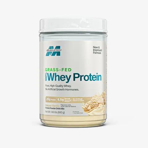 MuscleTech Grass-Fed 100% Whey Proteinpulver 20 g Eiweiß ohne Süßstoffe