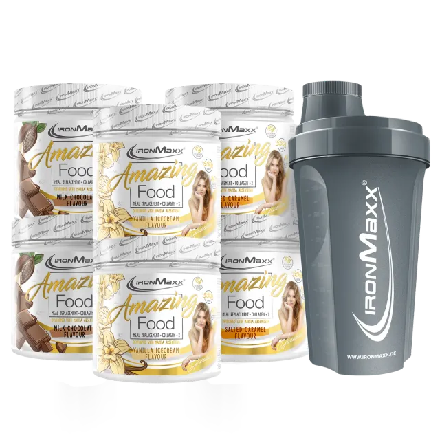 Iron Maxx Amazing Food 6er Bundle mit Shaker Proteinmahlzeiten