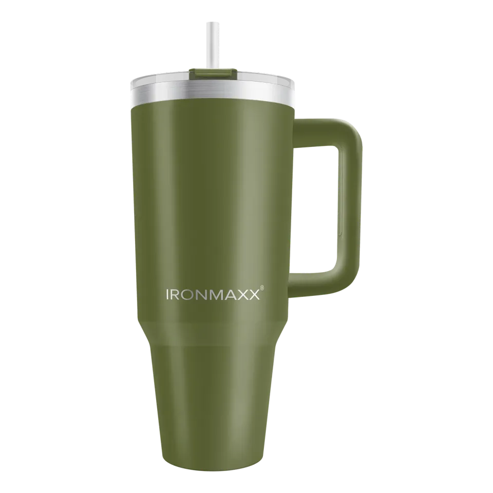IronMaxx Cup V1.0 Trinkbecher 1200ml Olive Green doppelwandig