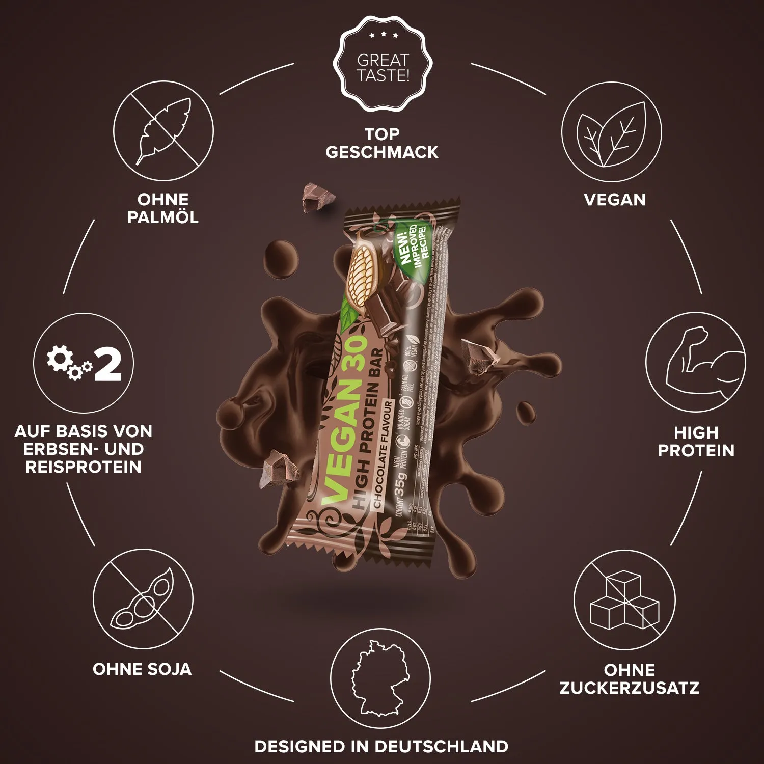 Iron Maxx Vegan 30 Protein Riegel 35 g Schokolade vegan zuckerarm