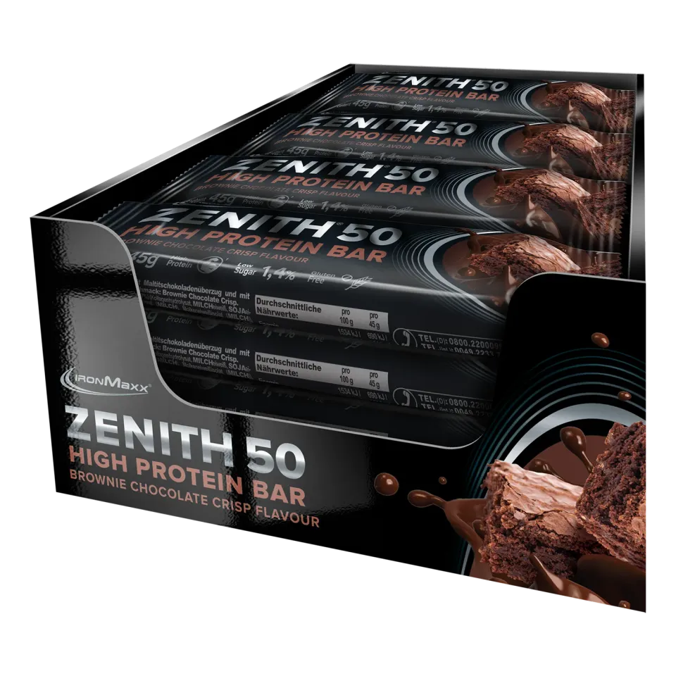 Iron Maxx ZENITH® 50 Protein Riegel Brownie Chocolate Crisp 16x45 g