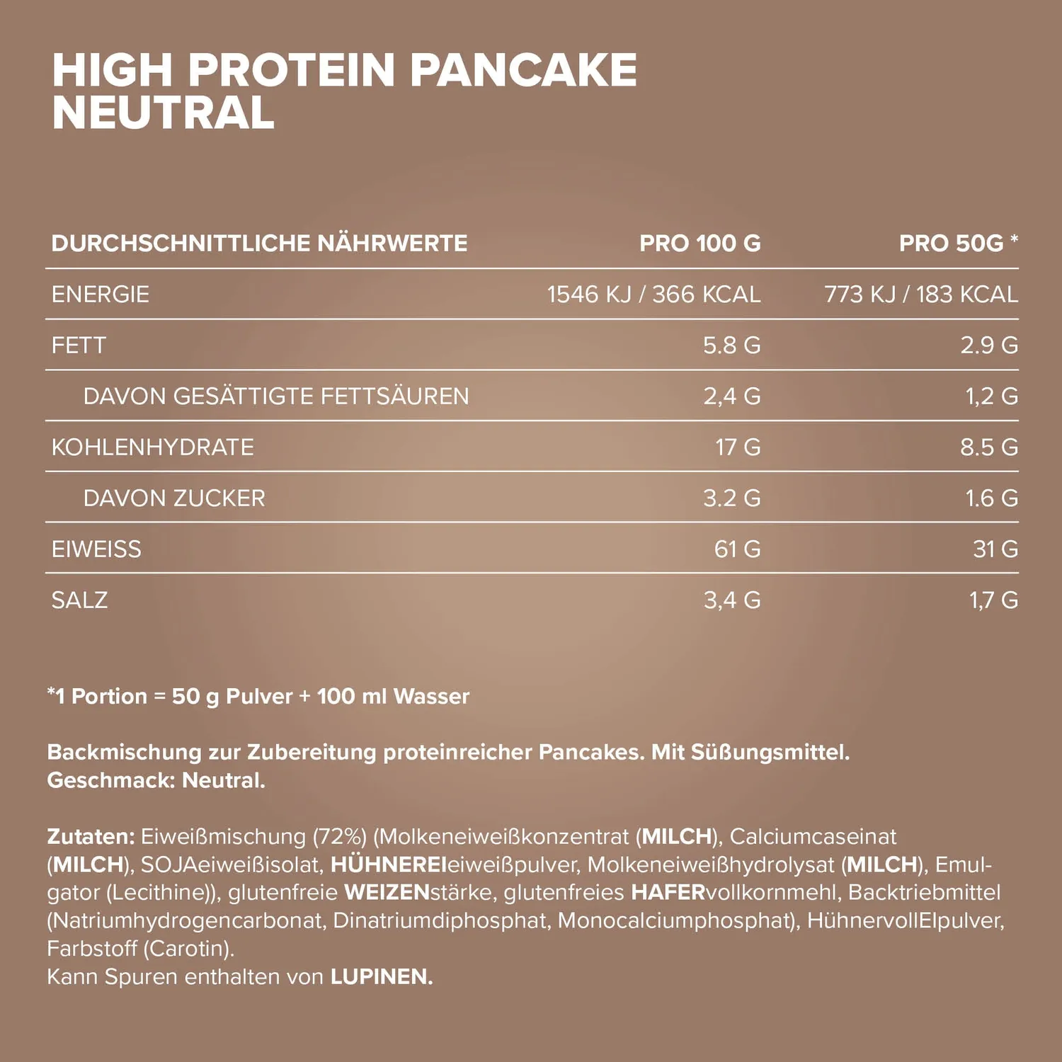 Iron Maxx High Protein Pancake 450 g Neutral Protein-Pancake-Mix