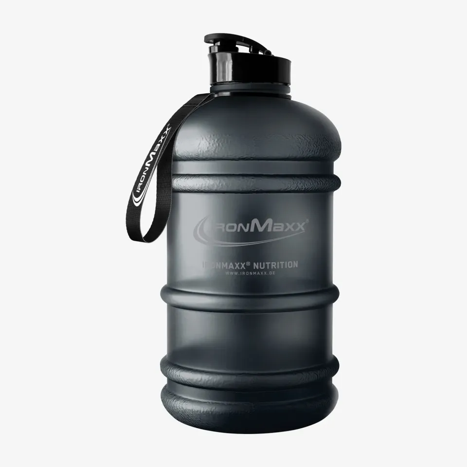 Iron Maxx Water Gallon 2200 ml Trinkflasche Matt Transparent Frosted Deep Black