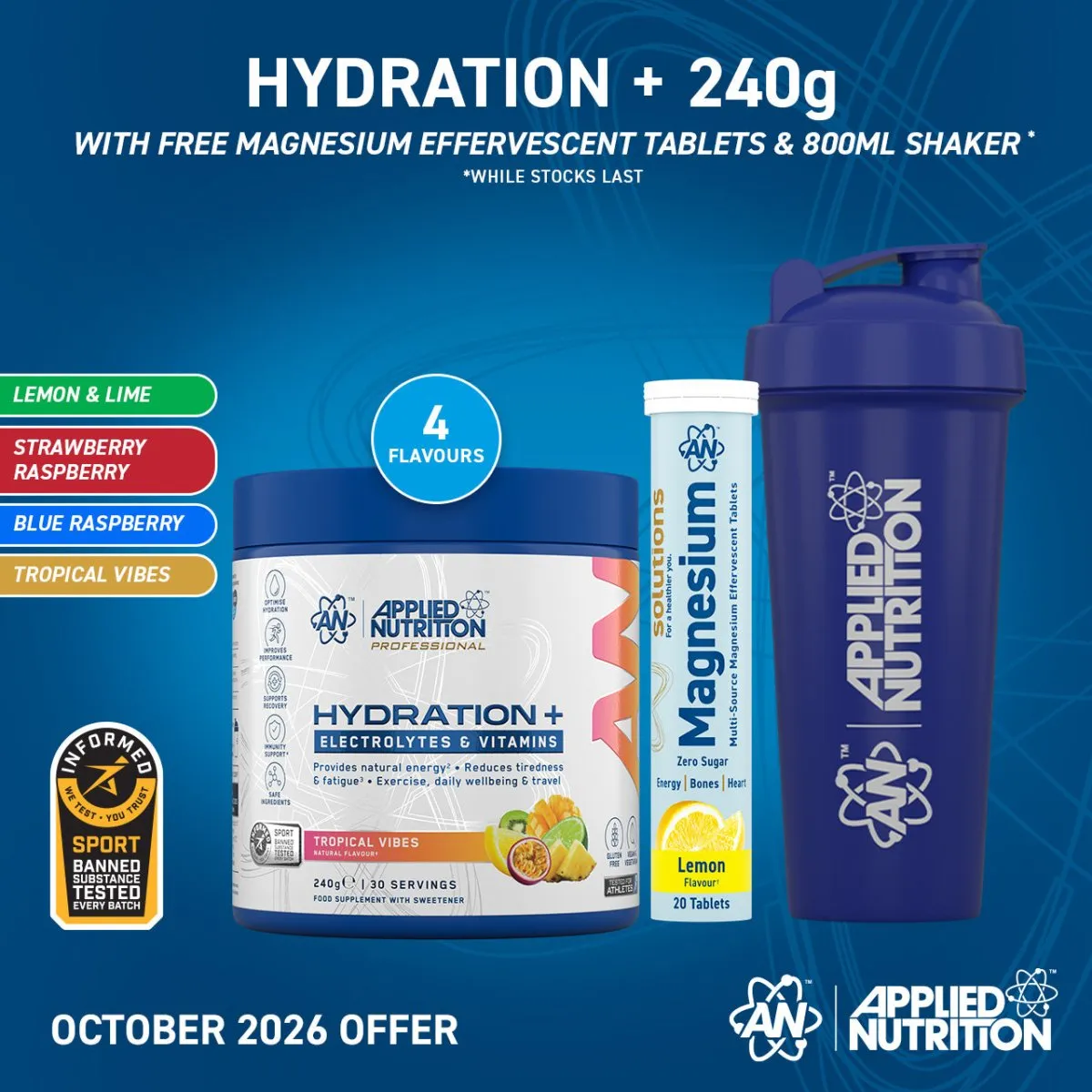 Applied Nutrition Hydration+ Elektrolytpulver Erdbeere 240g