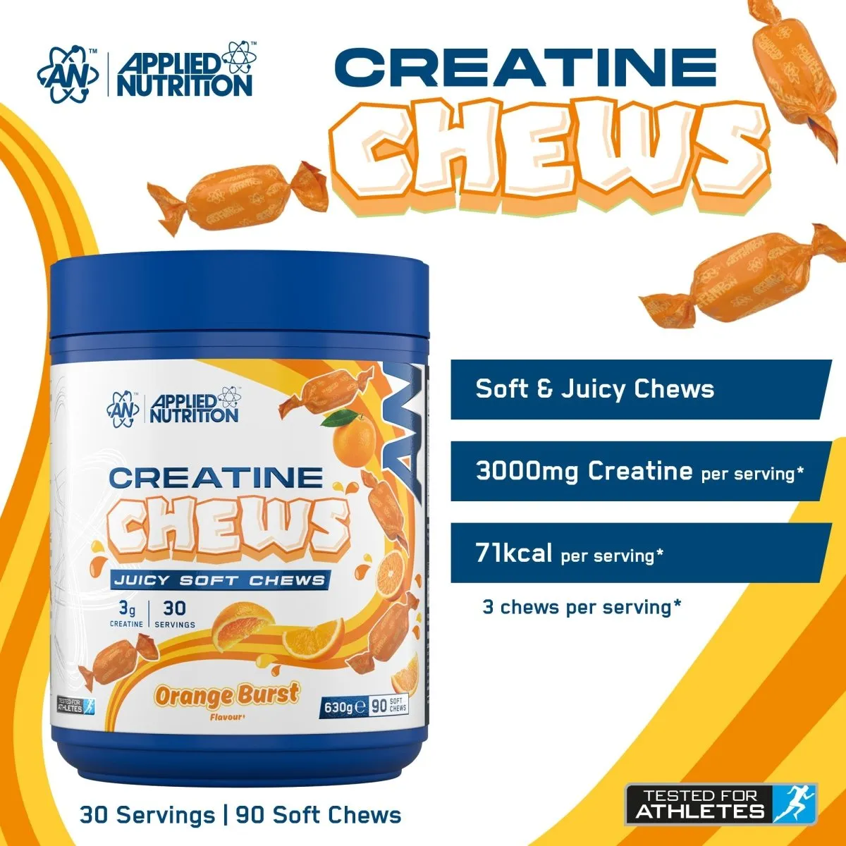 Applied Nutrition Creatine Chews Kreatin-Kautabletten Mixed 90 Stück