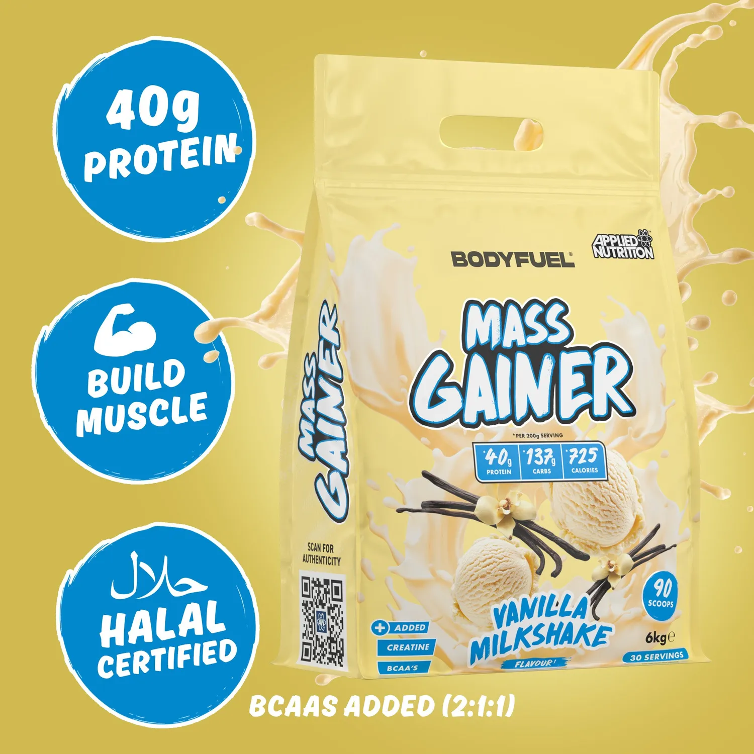 Applied Nutrition BodyFuel Mass Gainer Chocolate Milkshake kalorienreich