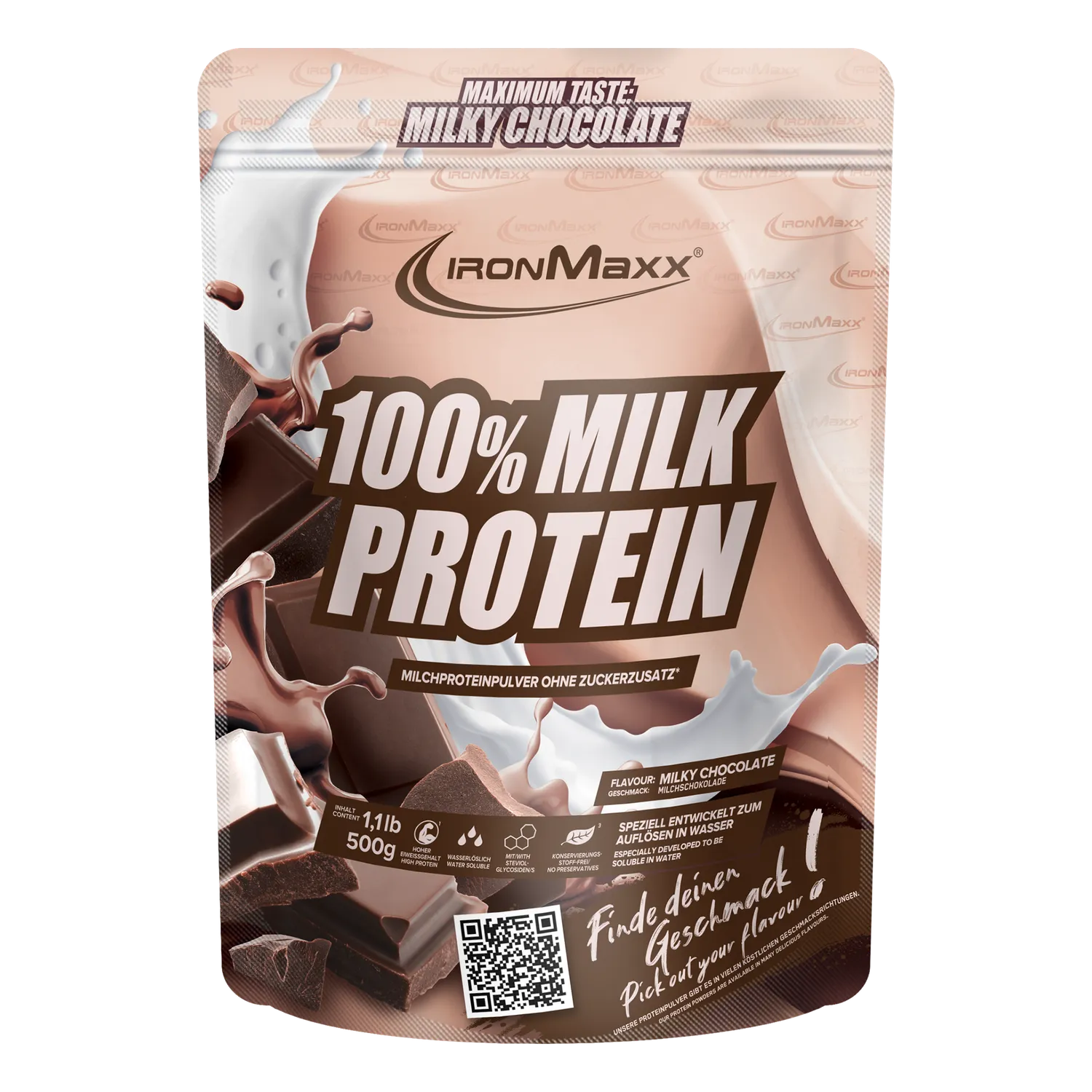 Iron Maxx 100% Milk-Protein Proteinpulver 500 g Milky Chocolate Casein
