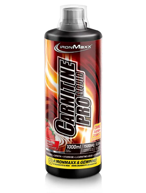 Iron Maxx Carnitine Pro Liquid L-Carnitin Erdbeere 1000 ml vegan