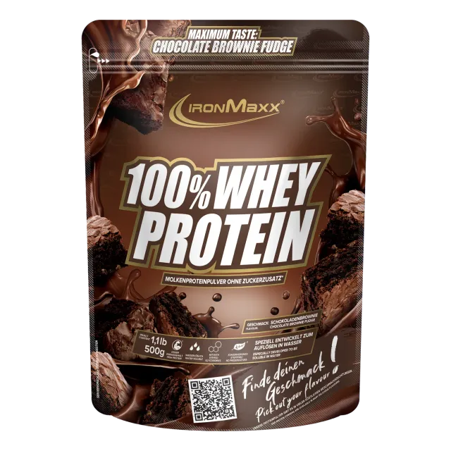 Iron Maxx 100% Whey Protein Pulver Chocolate Brownie 500g zuckerfrei
