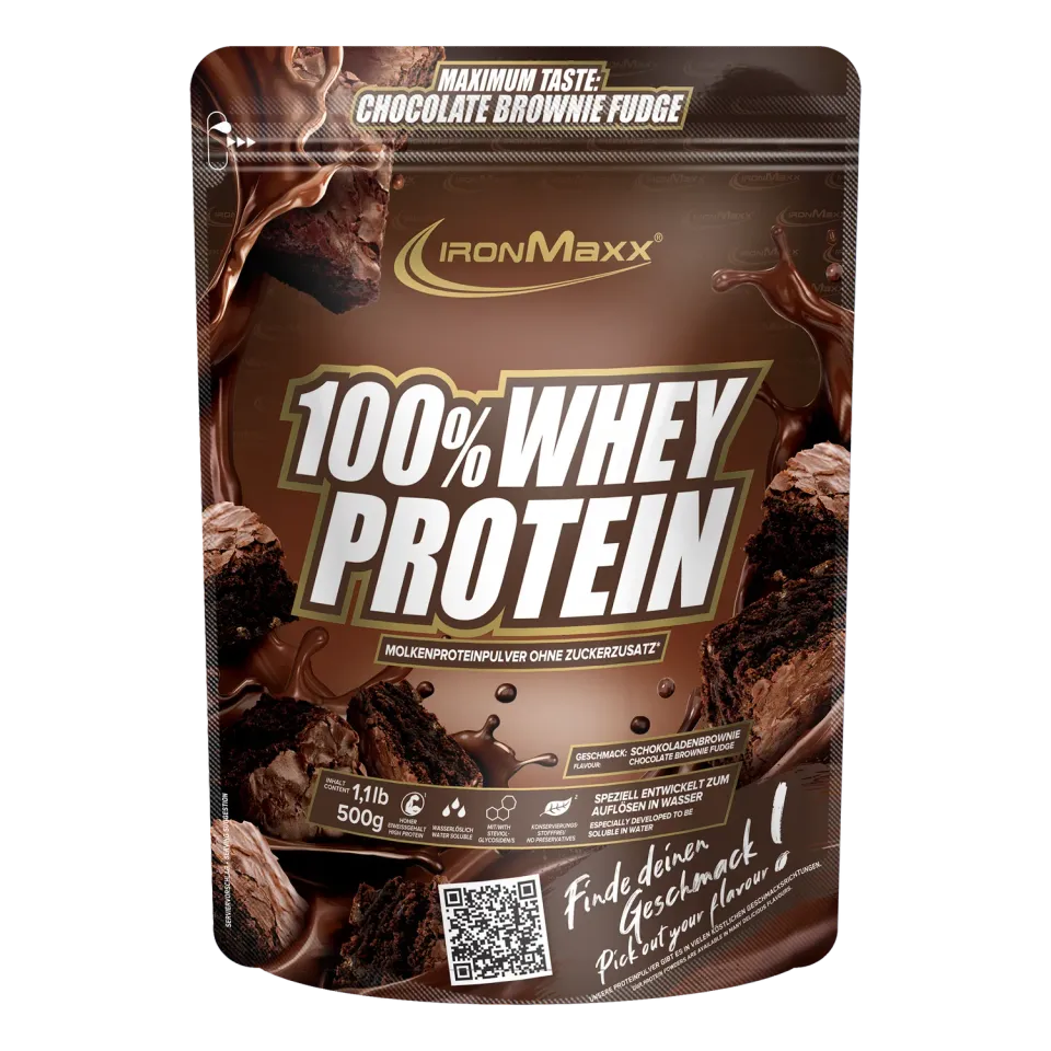 Iron Maxx 100% Whey Protein Pulver Chocolate Brownie 500g zuckerfrei