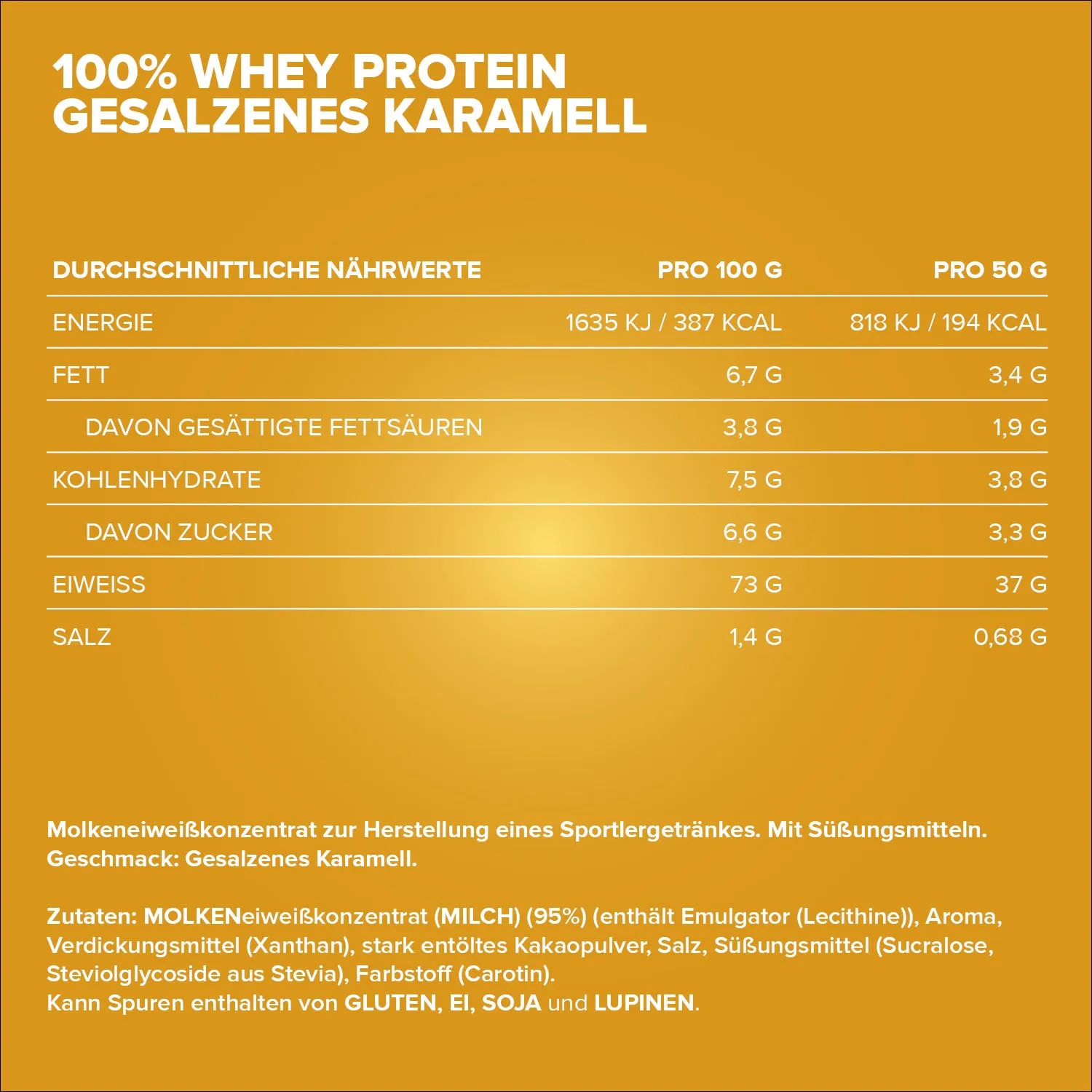 Iron Maxx 100% Whey Protein Pulver 500 g Salted Caramel zuckerfrei