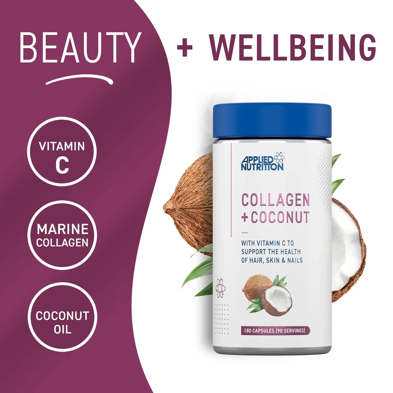 Applied Nutrition Collagen Coconut Kollagen Kapseln 180 Stück