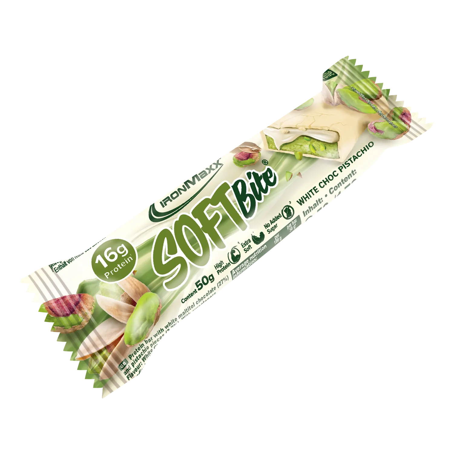 Iron Maxx Softbite Proteinriegel 12x50g White Chocolate Pistachio