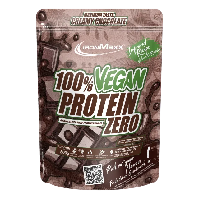 Iron Maxx 100% Vegan Protein Zero 500 g Creamy Chocolate zuckerfrei