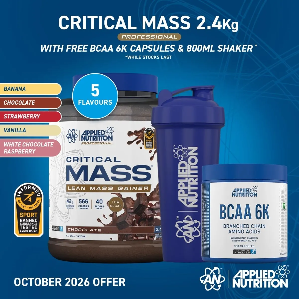 Applied Nutrition Critical Mass Professional Gainer Schokolade 2,4 kg mit Kreatin