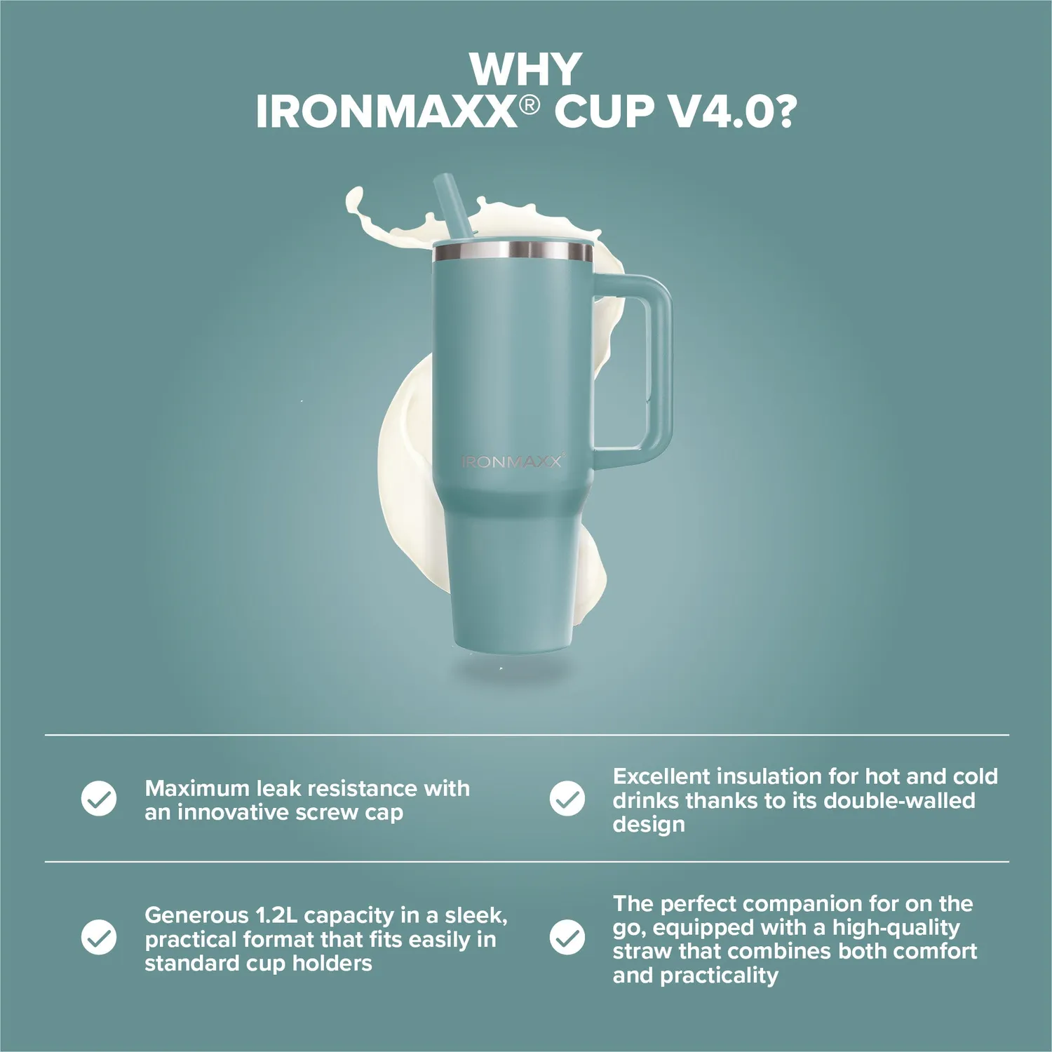 Iron Maxx Cup V4.0 Becher 1200ml Skystrike isoliert