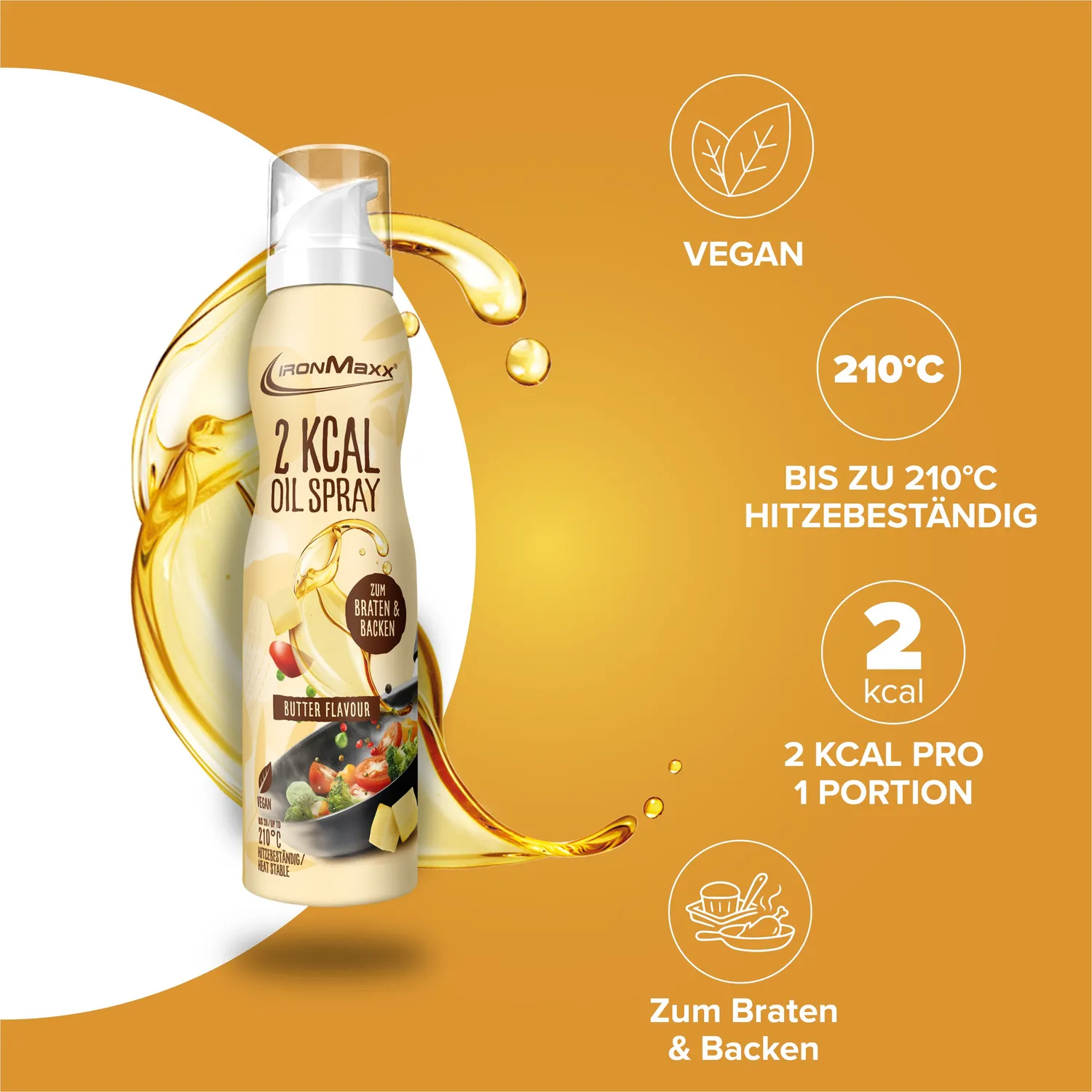 Iron Maxx 2 kcal Oil Spray Ölspray Butter 200ml