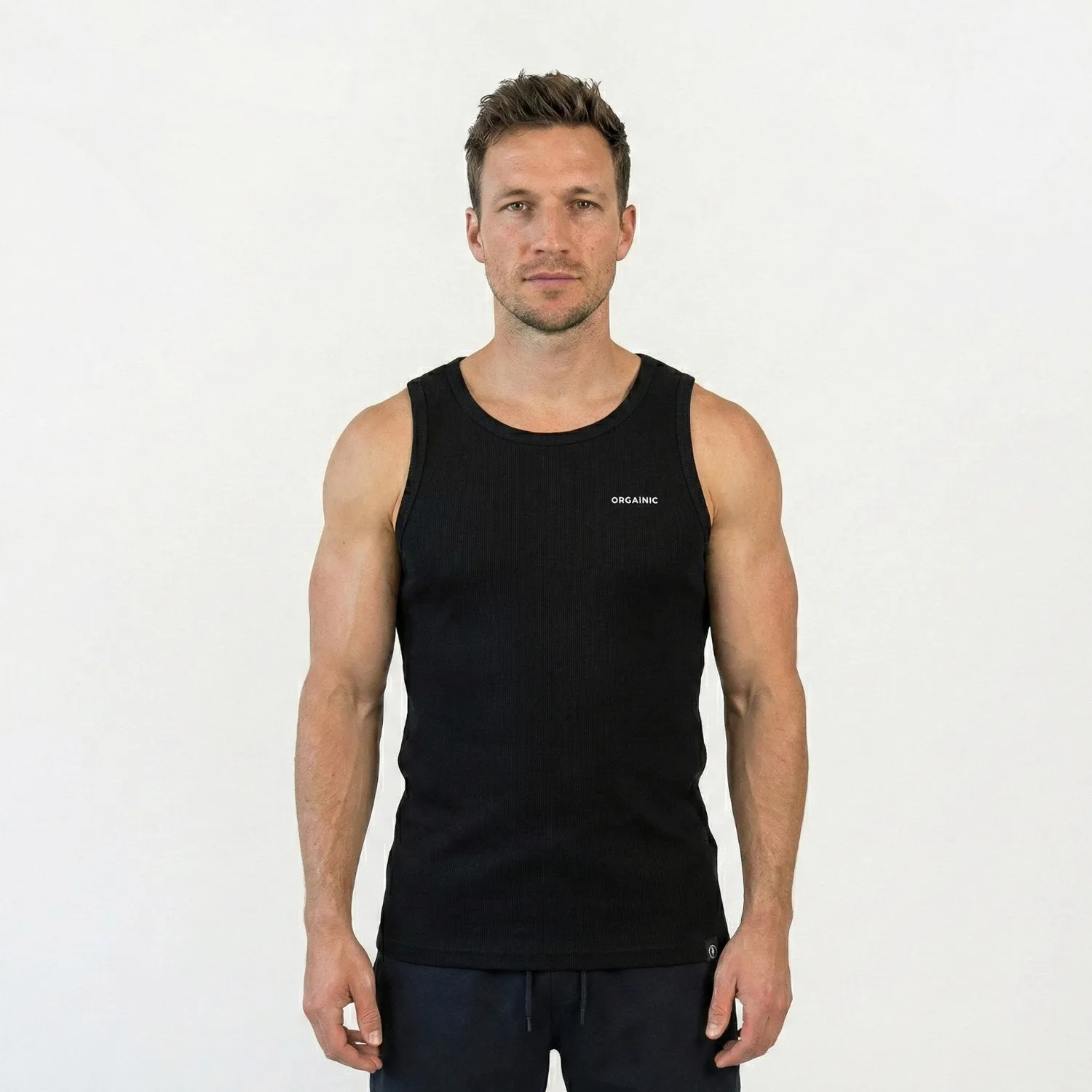 ORGAINIC Tanktop Bio-Baumwolle Tank Top Schwarz M gerippt