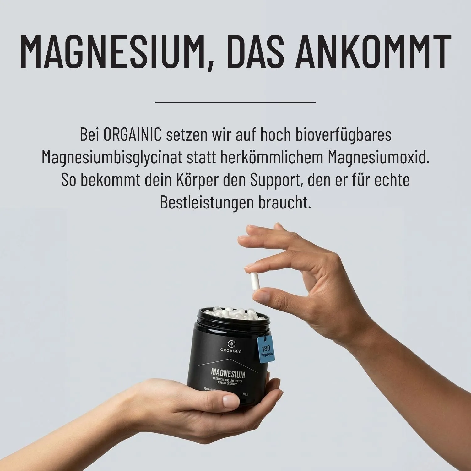 ORGAINIC Magnesium Kapseln 180 Stück Bisglycinat
