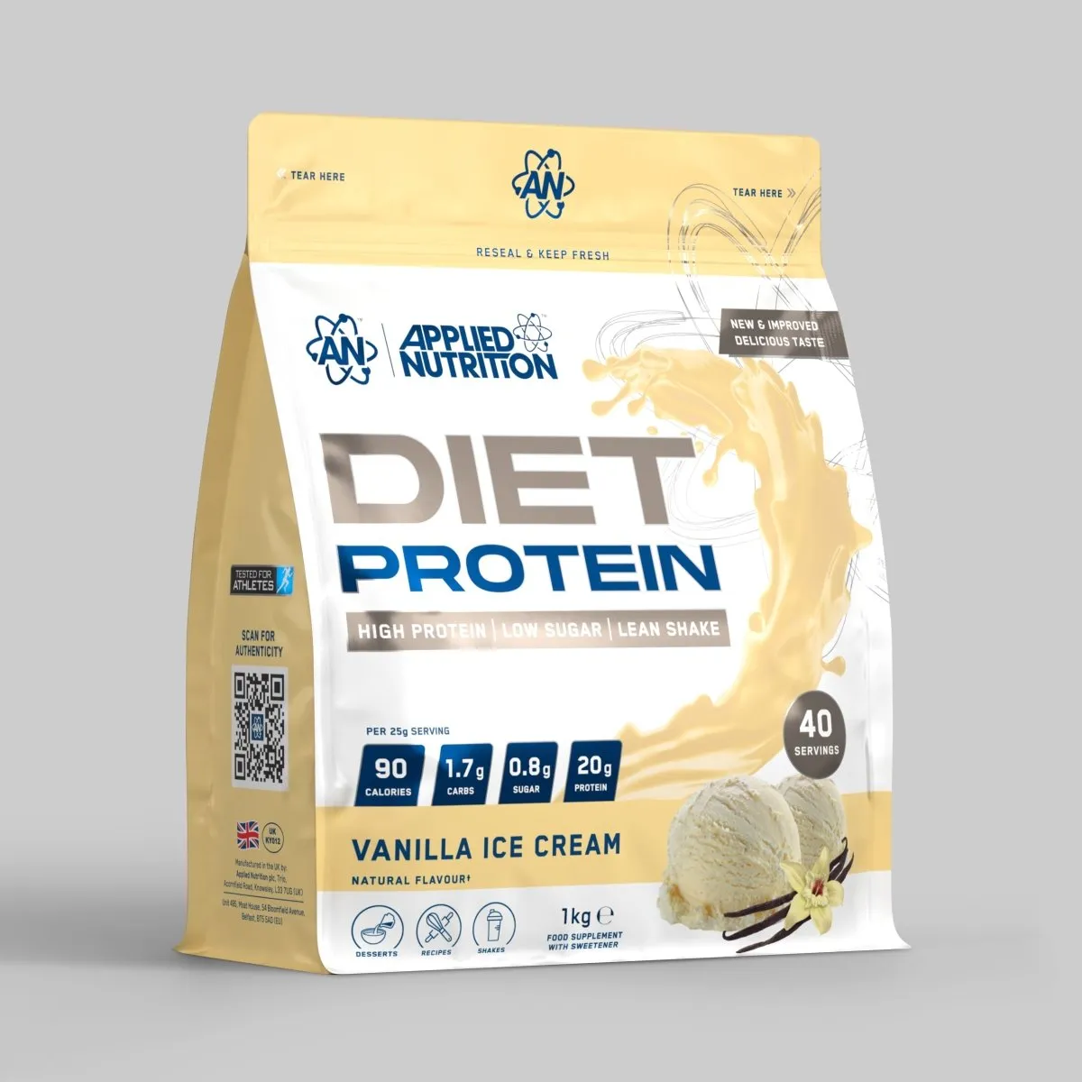 Applied Nutrition Diet Whey Protein 1,8 kg Erdbeer zuckerarm