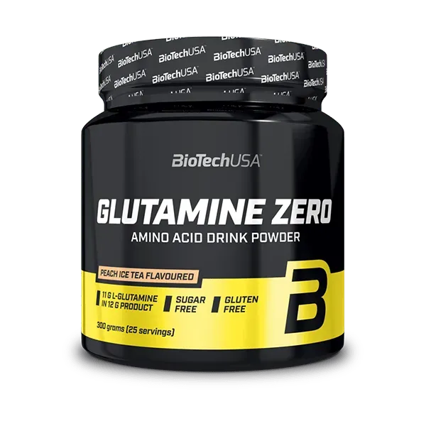 BioTechUSA Glutamine Zero Pulver 300 g Pfirsich zuckerfrei