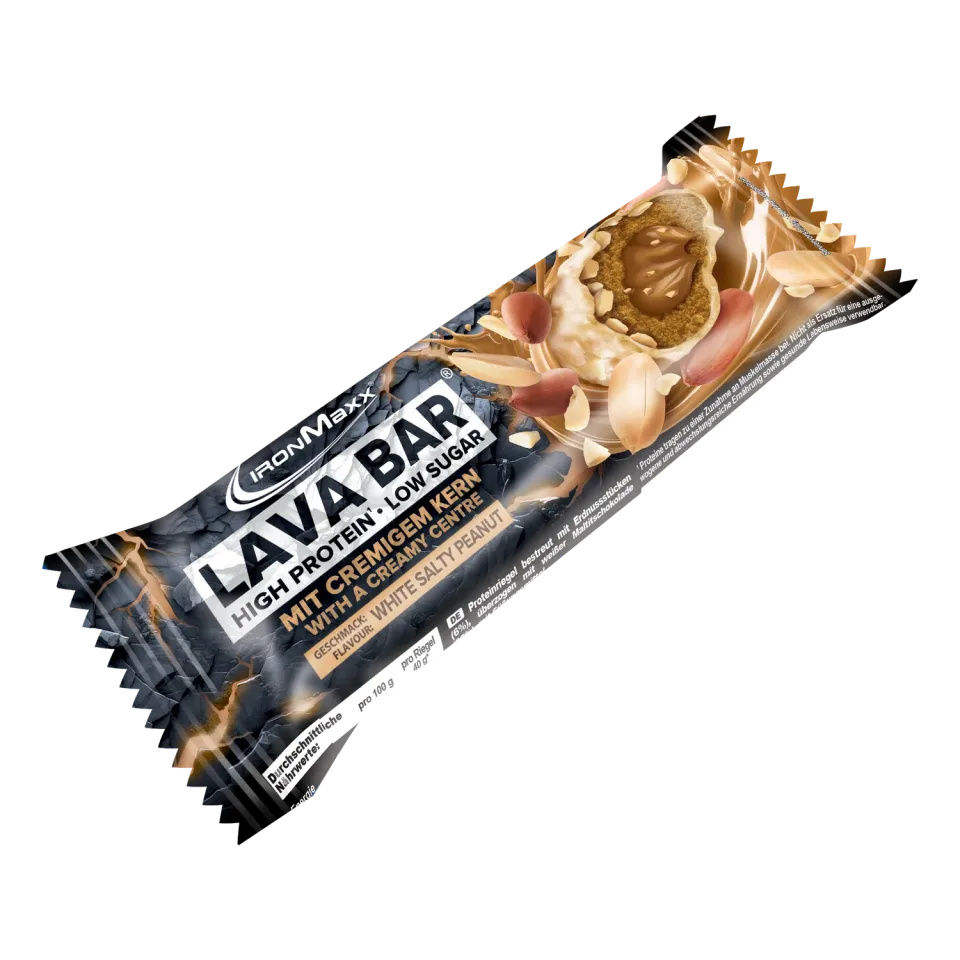 Iron Maxx Lava Bar Protein Riegel 40g White Salty Peanut Low Sugar