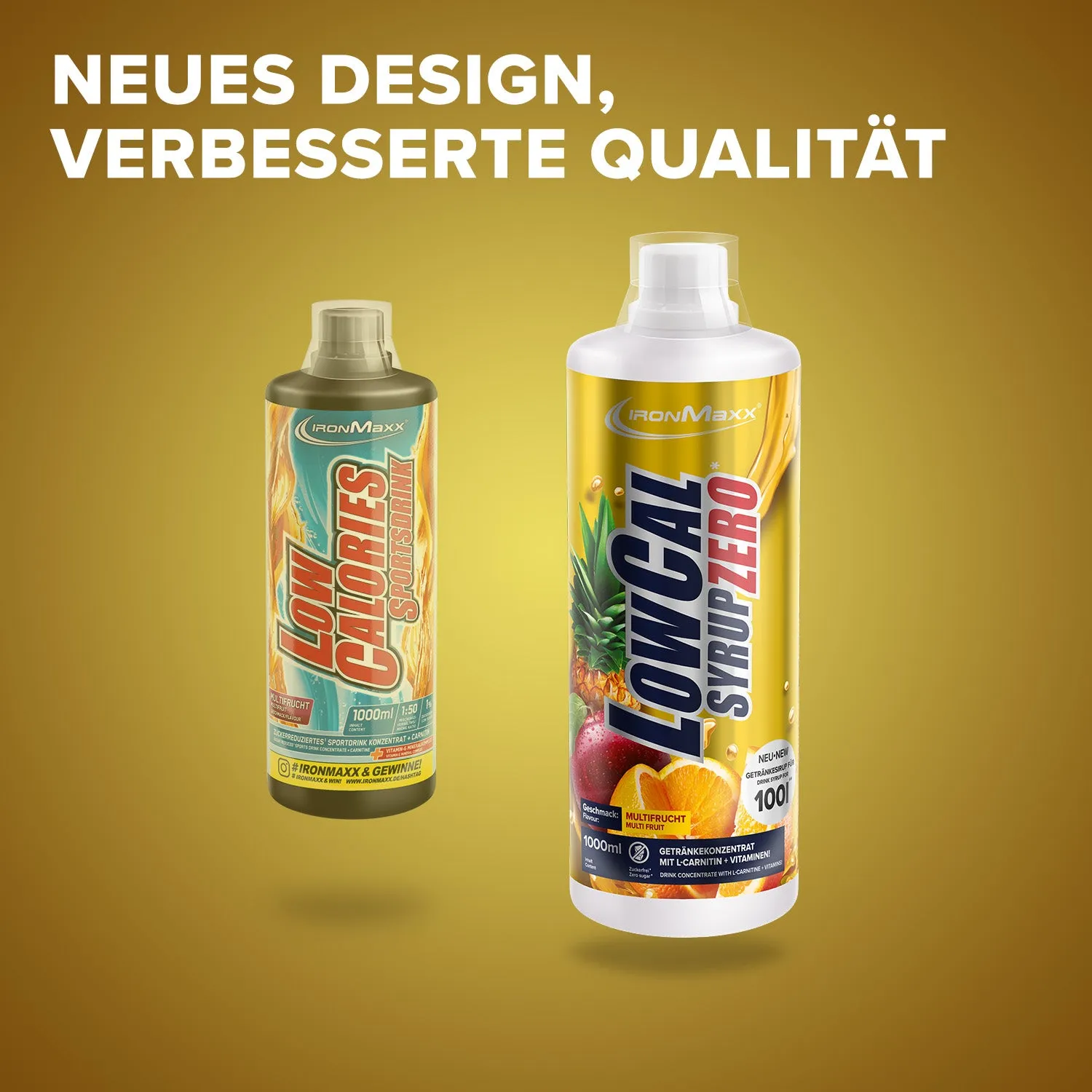 Iron Maxx LowCal Syrup Zero 1000ml Multifrucht Getränkesirup
