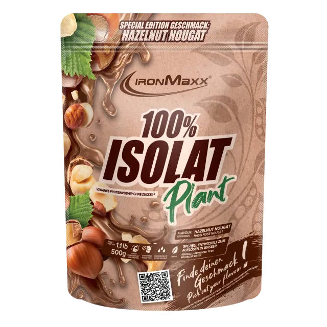 Iron Maxx 100% Isolat Plant Pulver 500g Hazelnut Nougat vegan