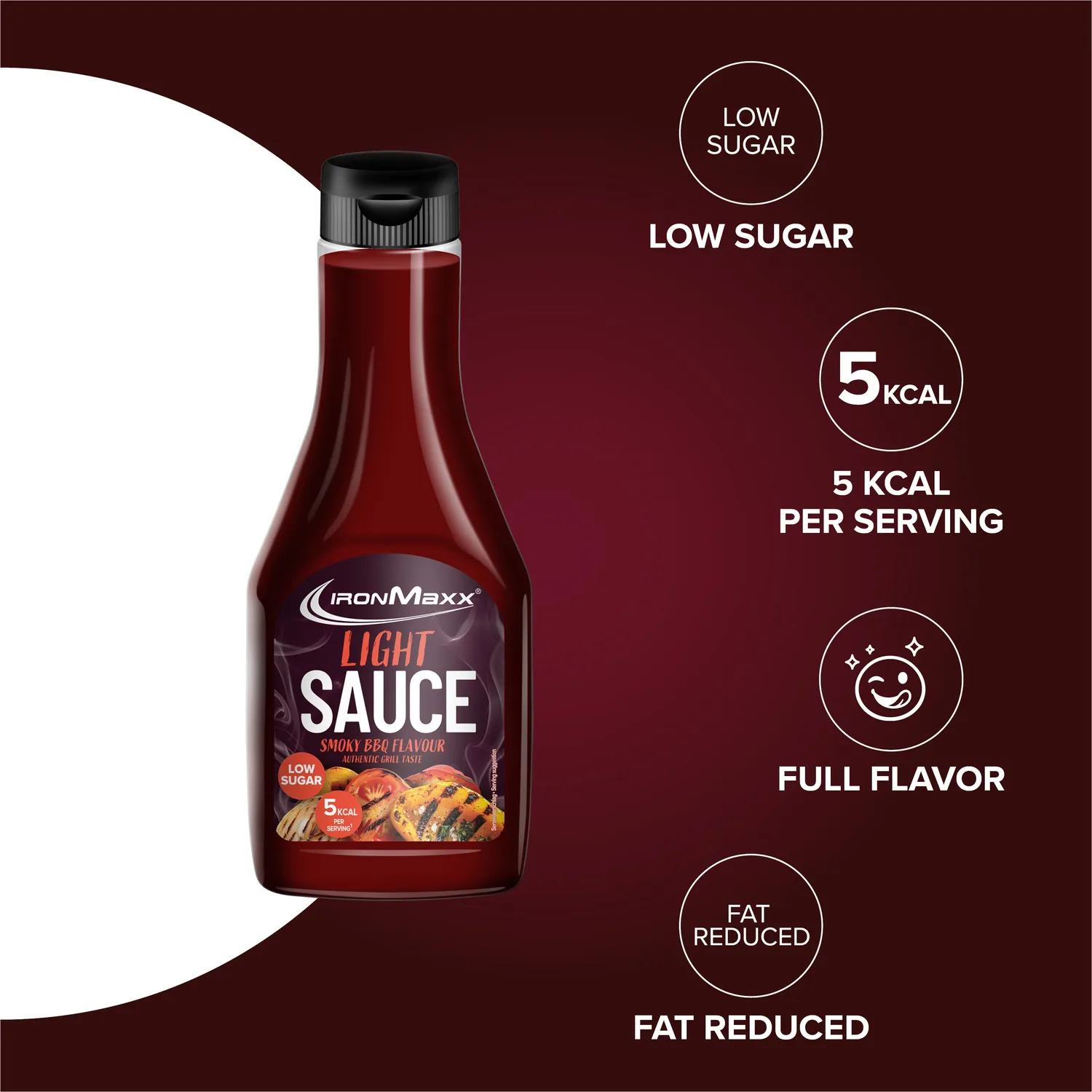 Iron Maxx Light Sauce 285ml Smoky BBQ kalorienarm