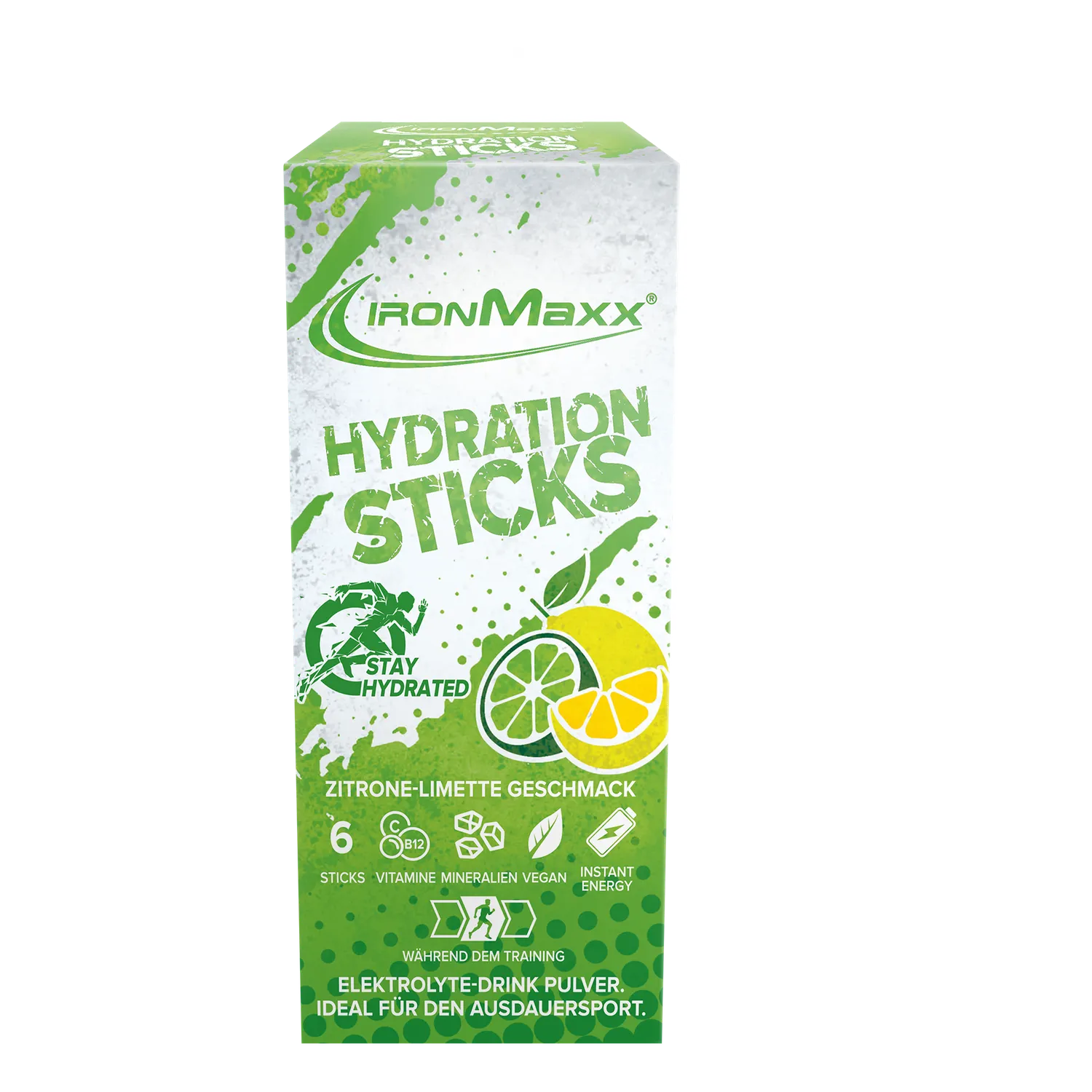 Iron Maxx Hydration Sticks Elektrolytpulver Zitrone-Limette 6x12,9g vegan