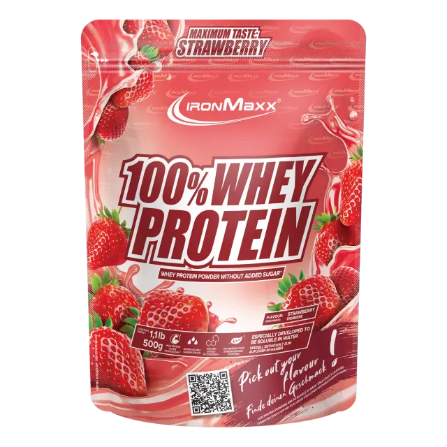Iron Maxx 100% Whey Protein 500g - Erdbeere Whey-Proteinpulver zuckerfrei