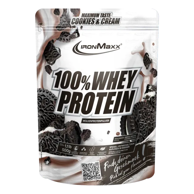 Iron Maxx 100% Whey Protein Proteinpulver 500 g Cookies & Cream zuckerfrei