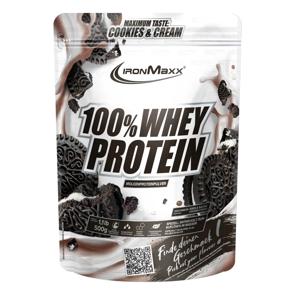 Iron Maxx 100% Whey Protein Proteinpulver 500 g Cookies & Cream zuckerfrei