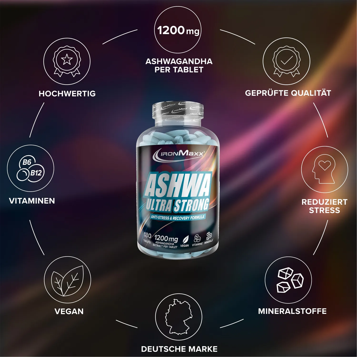 Iron Maxx Ashwagandha Ultra Strong Tabletten 180 Stück hochdosiert