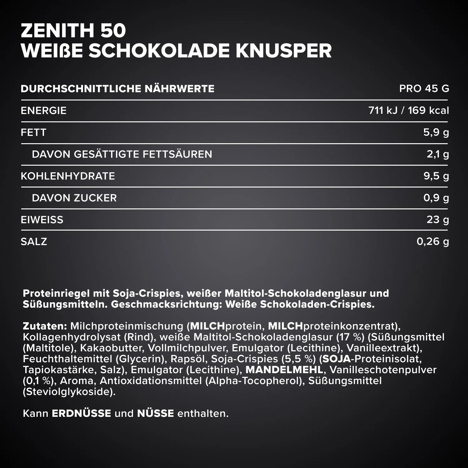 Iron Maxx ZENITH® 50 Protein Riegel White Chocolate Crisp 16 x 45 g