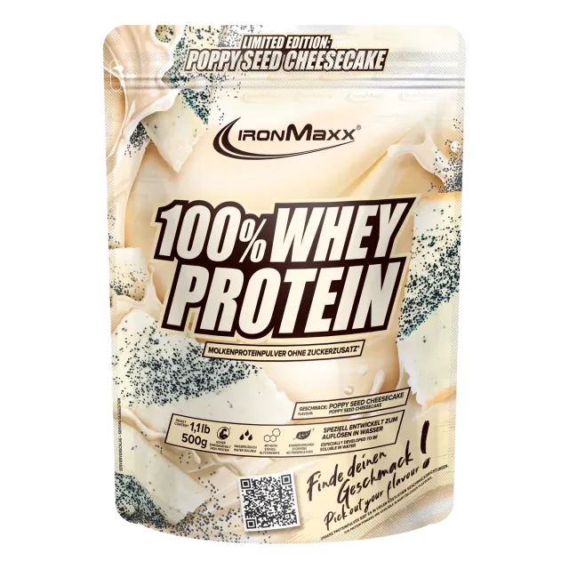 Iron Maxx 100% Whey Protein Pulver 500g Poppy Seed Cheesecake