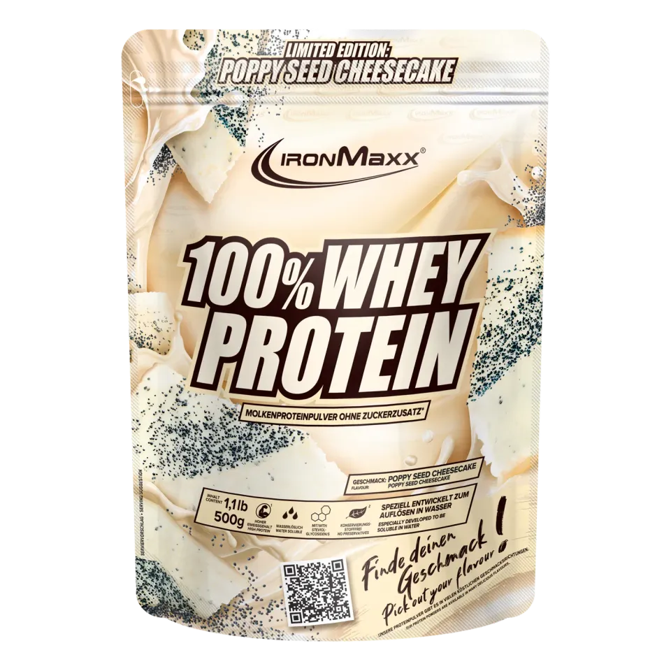 Iron Maxx 100% Whey Protein Pulver 500g Poppy Seed Cheesecake