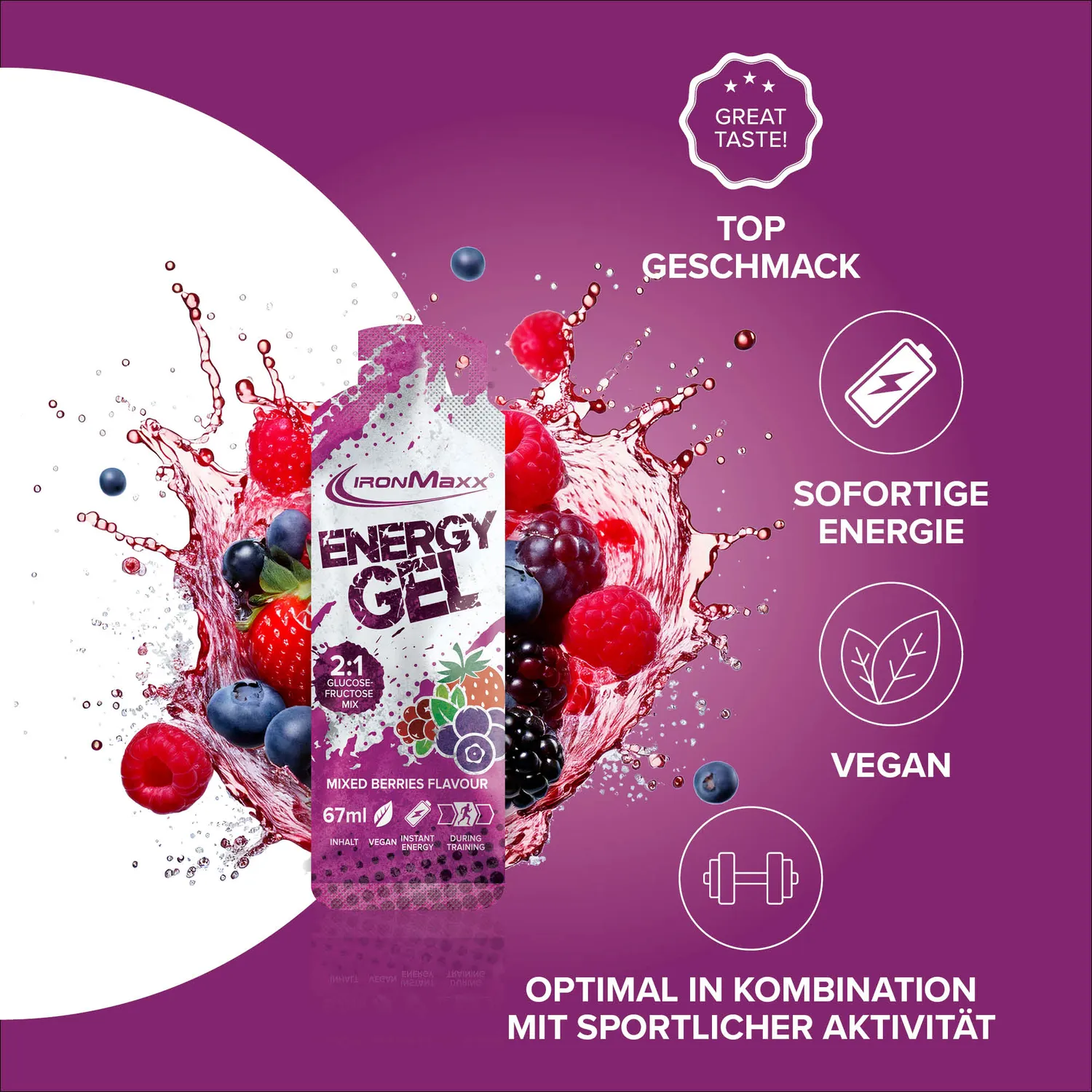 Iron Maxx Hydro Energy Gel 67ml Mixed Berries mit Natrium