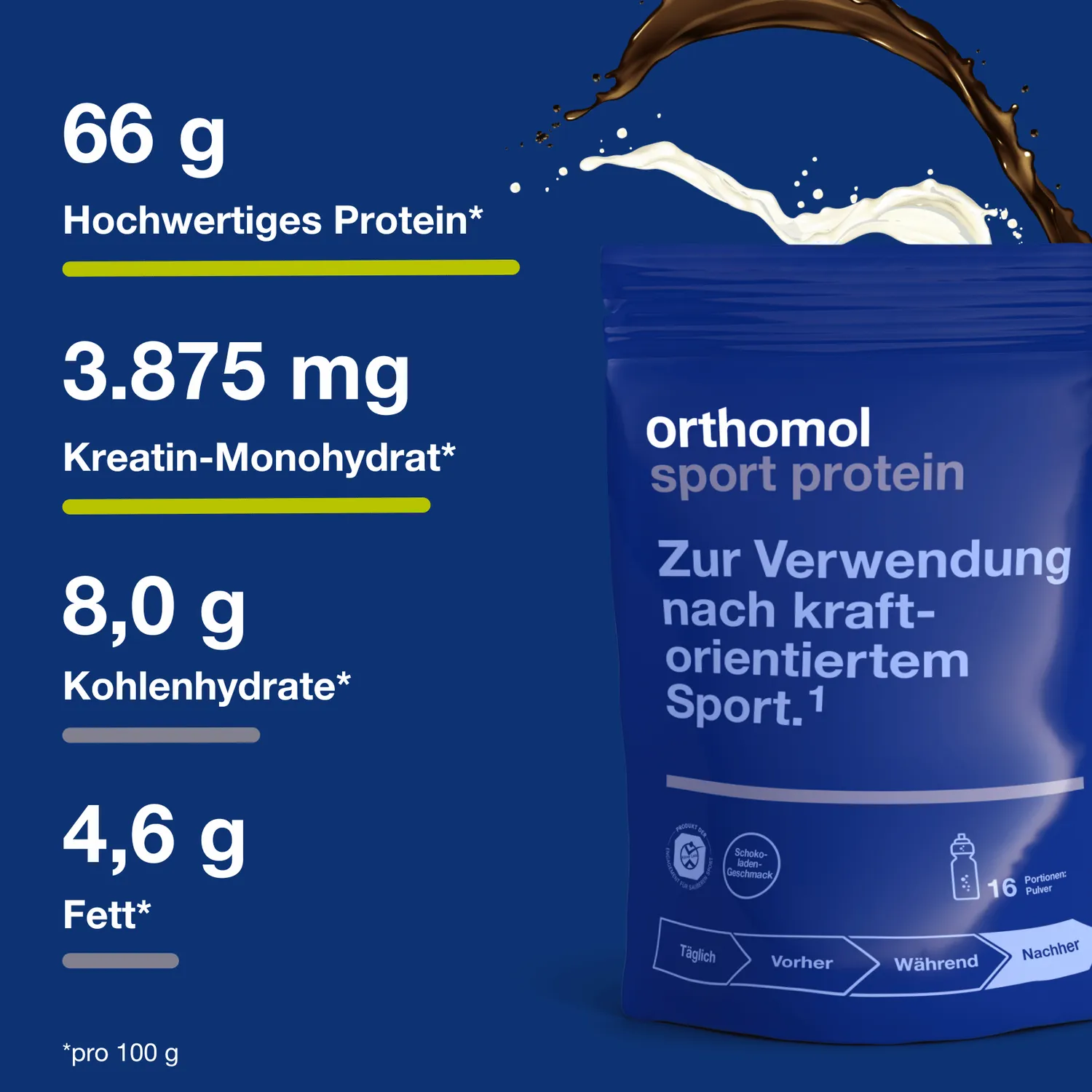 Orthomol Sport protein Bundle Proteinpulver Vanille + Schokolade 32 Portionen