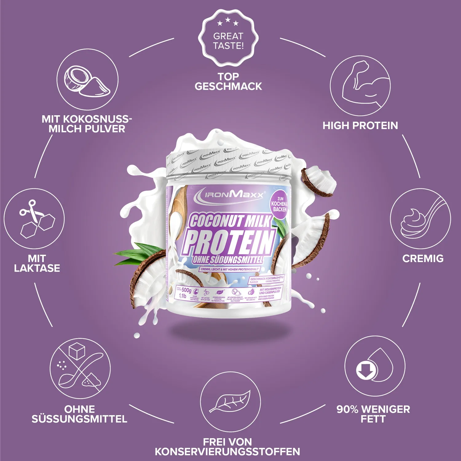 Iron Maxx Coconut Milk Protein 500g Kokosmilch Style Kochprotein