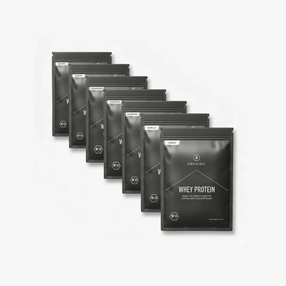 ORGAINIC BIO Whey Test Bundle Proteinpulver 7 Sorten bio