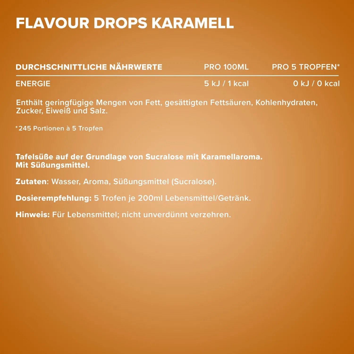 IronMaxx Flavour Drops Karamell Geschmackstropfen 50 ml zuckerfrei