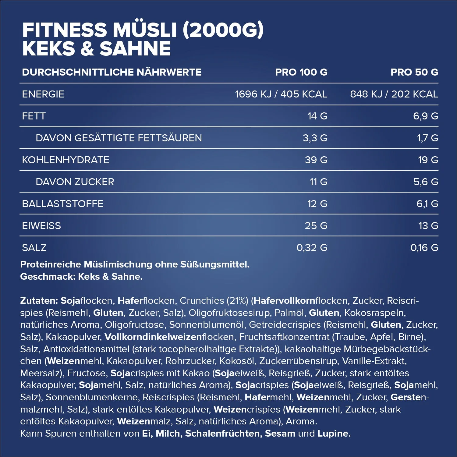 Iron Maxx Fitness Müsli 2000g Cookies & Cream vegan