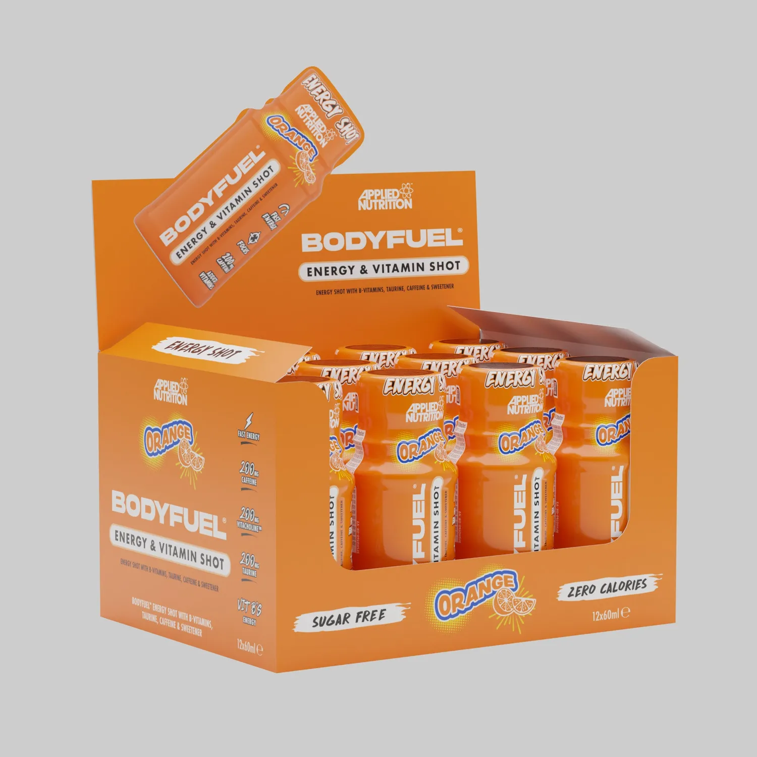 Applied Nutrition BodyFuel Energy Shots Orange 12x60ml Koffein
