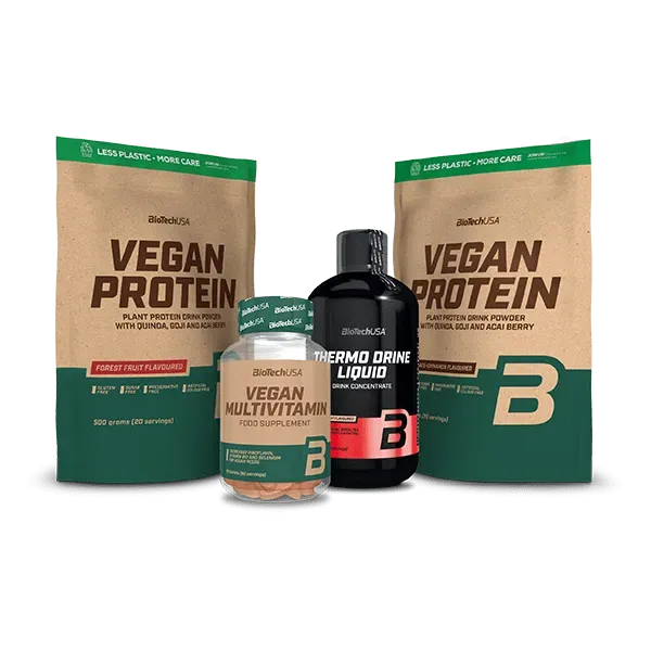 Body Star Abnehm-Pack Vegan Protein mit Thermo Drine Liquid